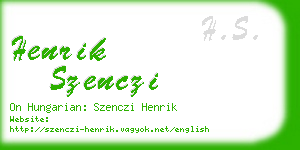 henrik szenczi business card